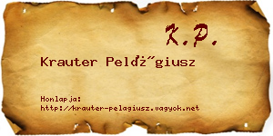 Krauter Pelágiusz névjegykártya